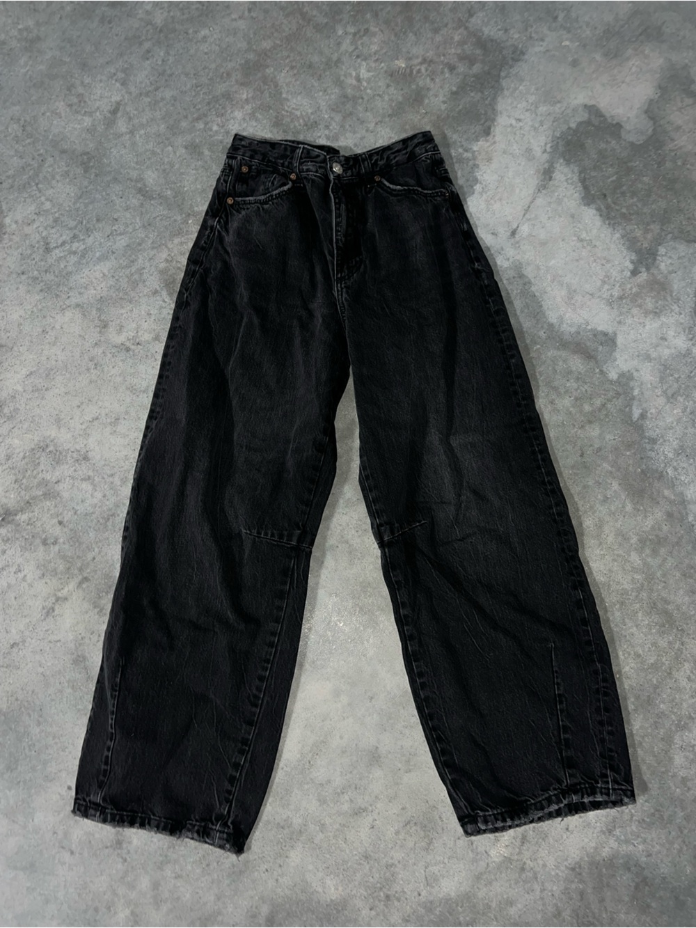 Zara Black Wide-Leg Jeans - Barrel Silhouette size 4 - Picture 2 of 10